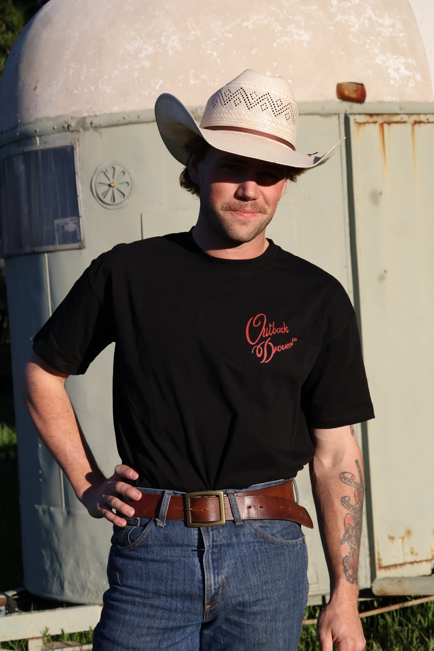 Signature Drover Black Tee