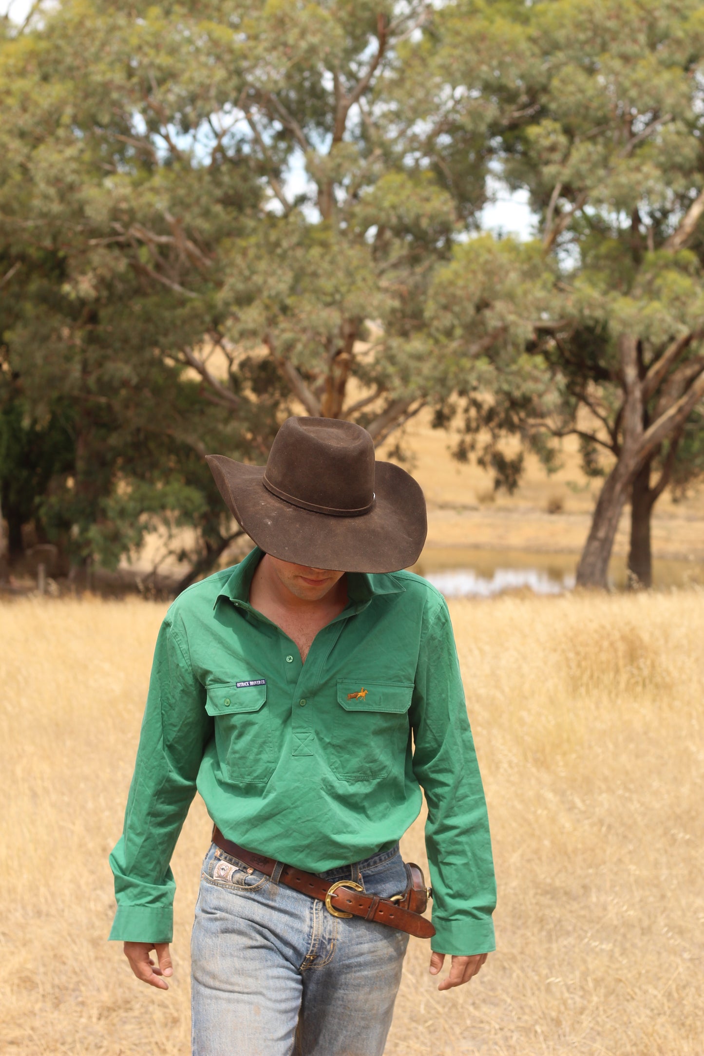 Wreschke 1/2 Button Workshirt - Green