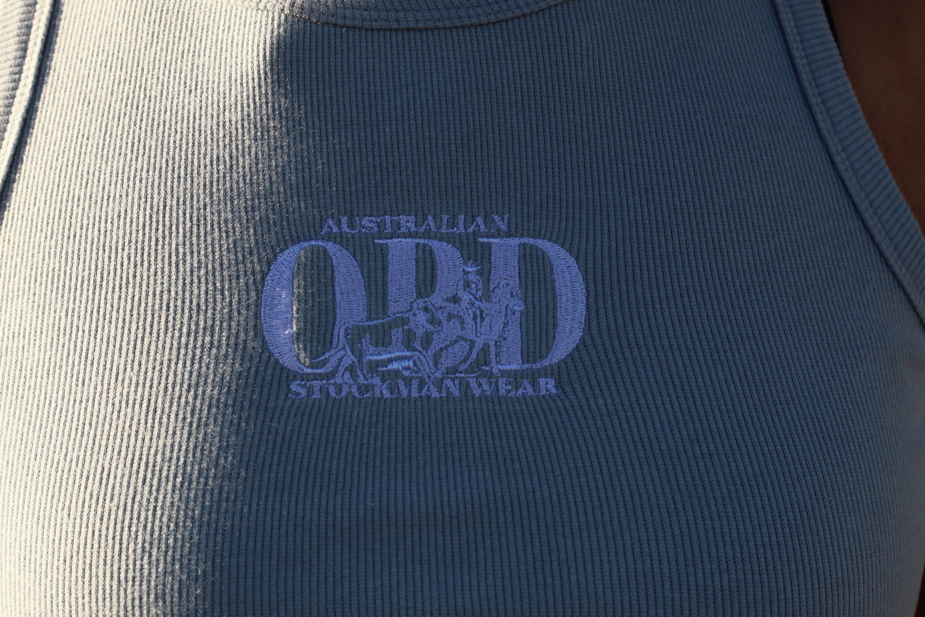 Womens Ribbed Crop Top - Kimberley Blue