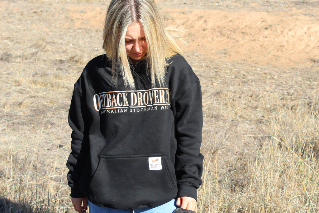 Hoodie Drover Pullover - Black