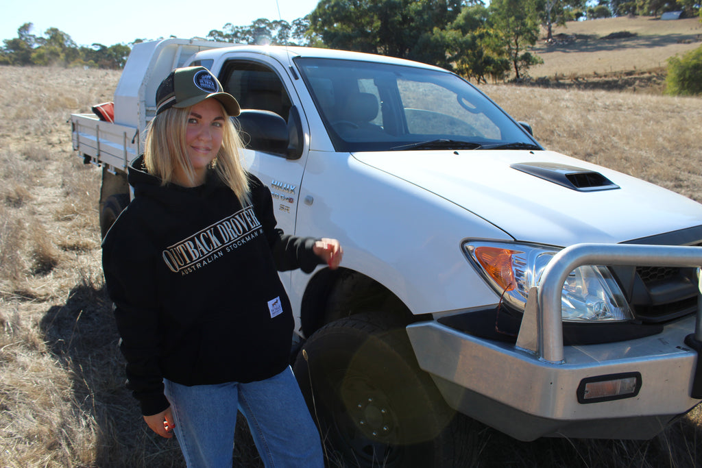 Hoodie Drover Pullover - Black