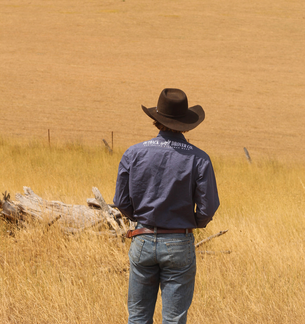 Wreschke Full Button Workshirt - Dusk Blue
