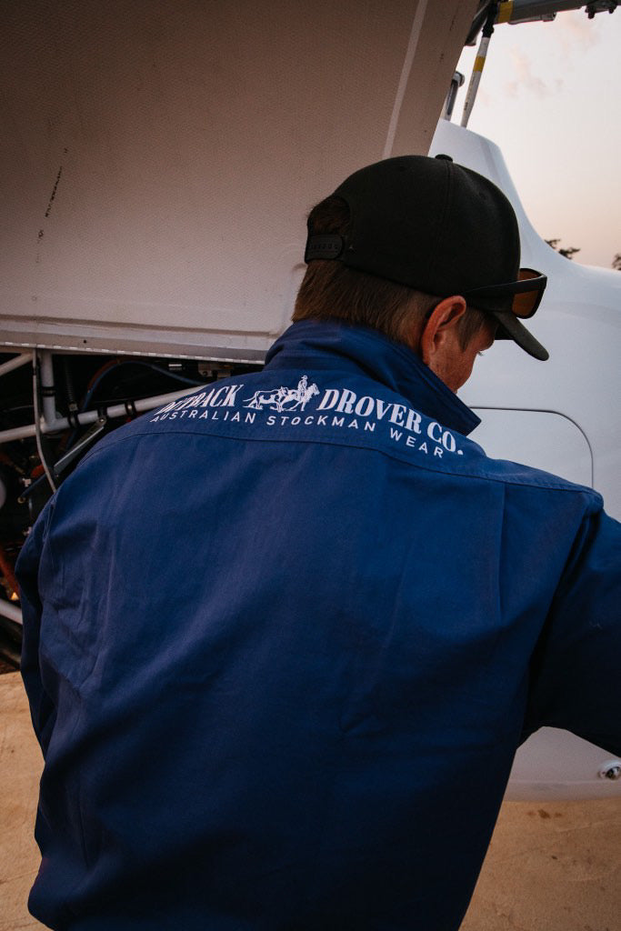 Wreschke 1/2 Button Workshirt - Mulga Blue