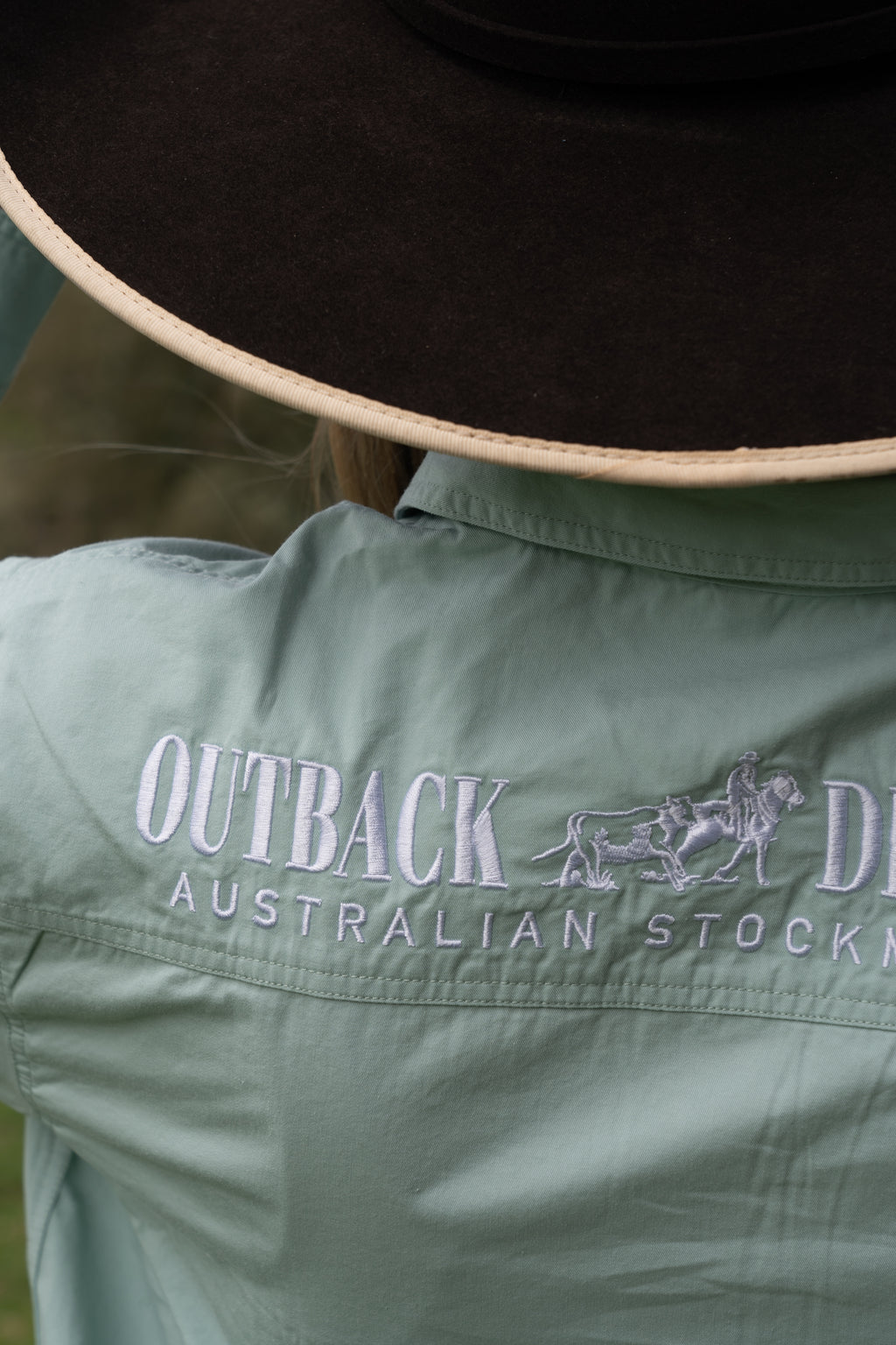 Willow 1/2 Button Work shirt - Eucalyptus