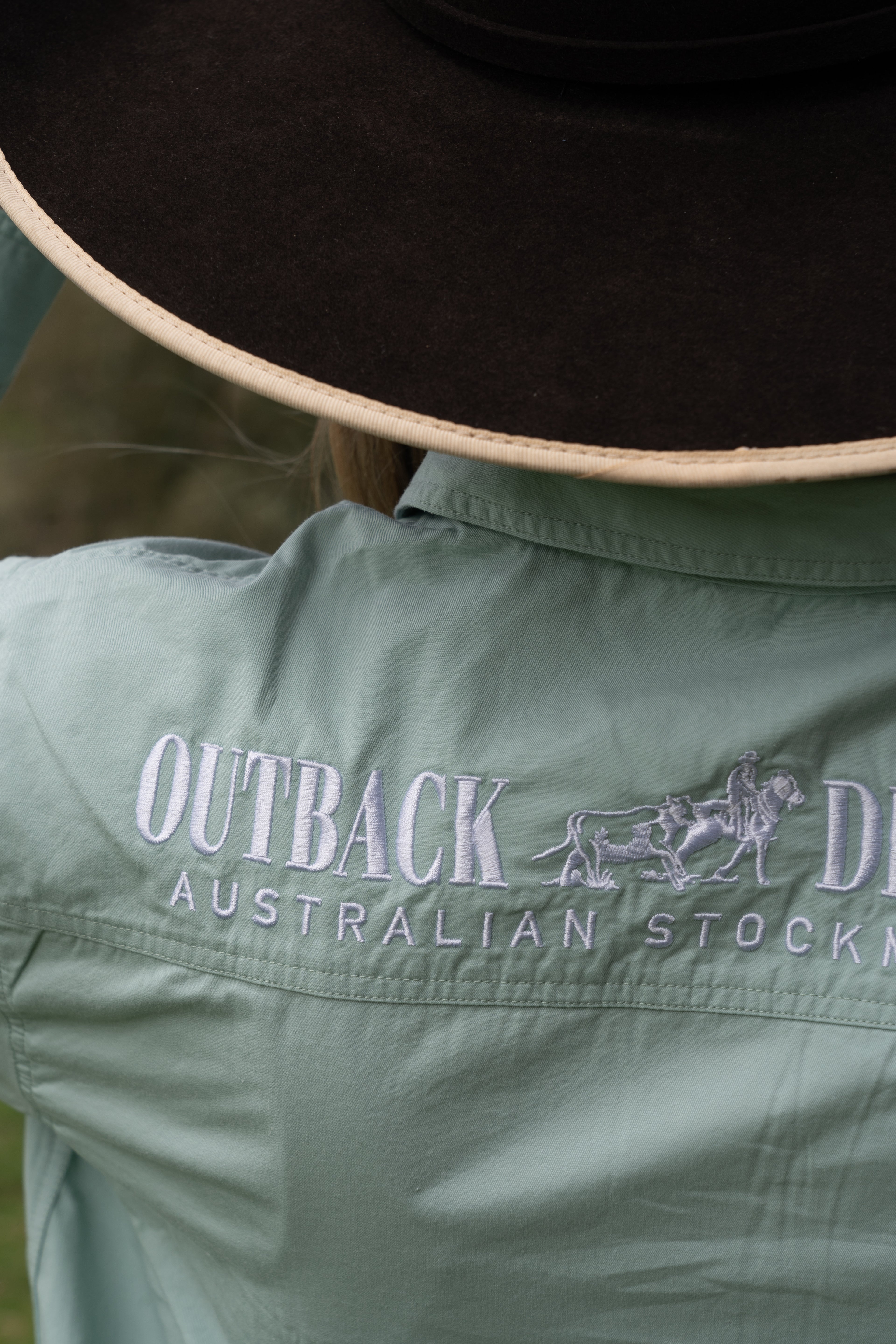 Willow 1/2 Button Work shirt - Eucalyptus