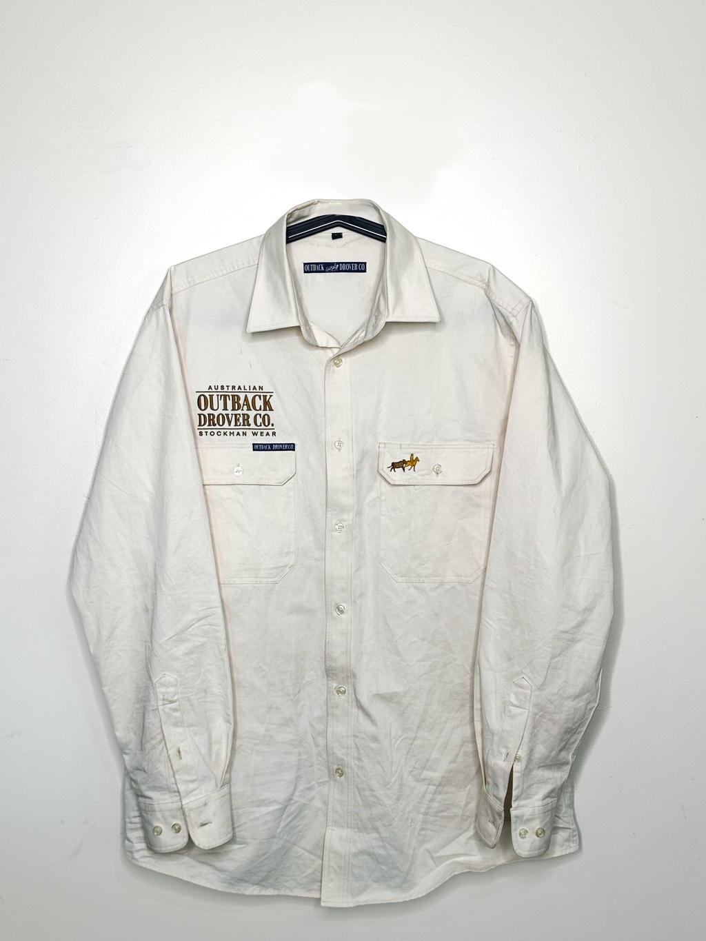 Wreschke Full Button Work Shirt - Cream