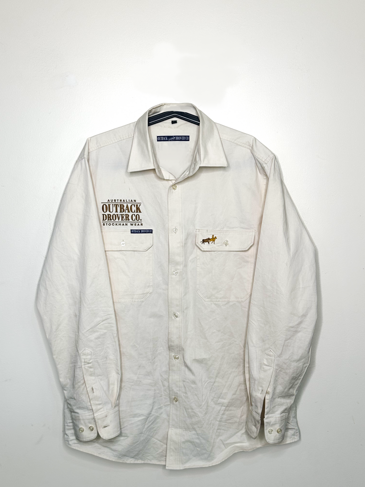 Wreschke Full Button Work Shirt - Cream