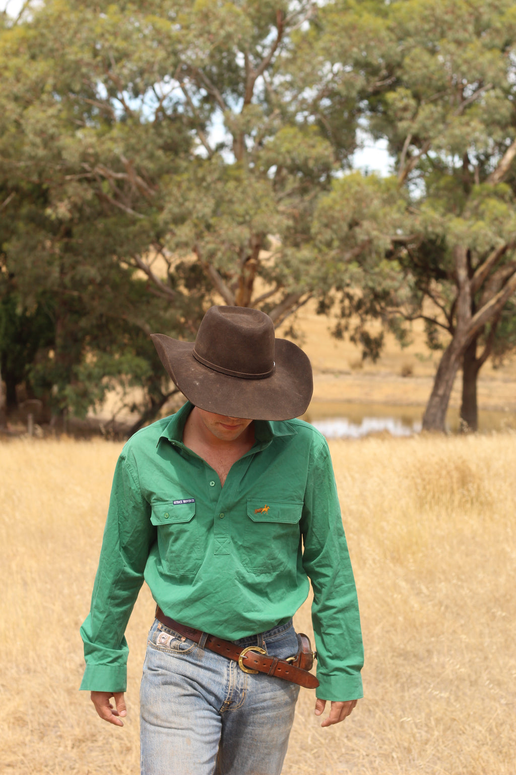 Wreschke 1/2 Button Workshirt - Green