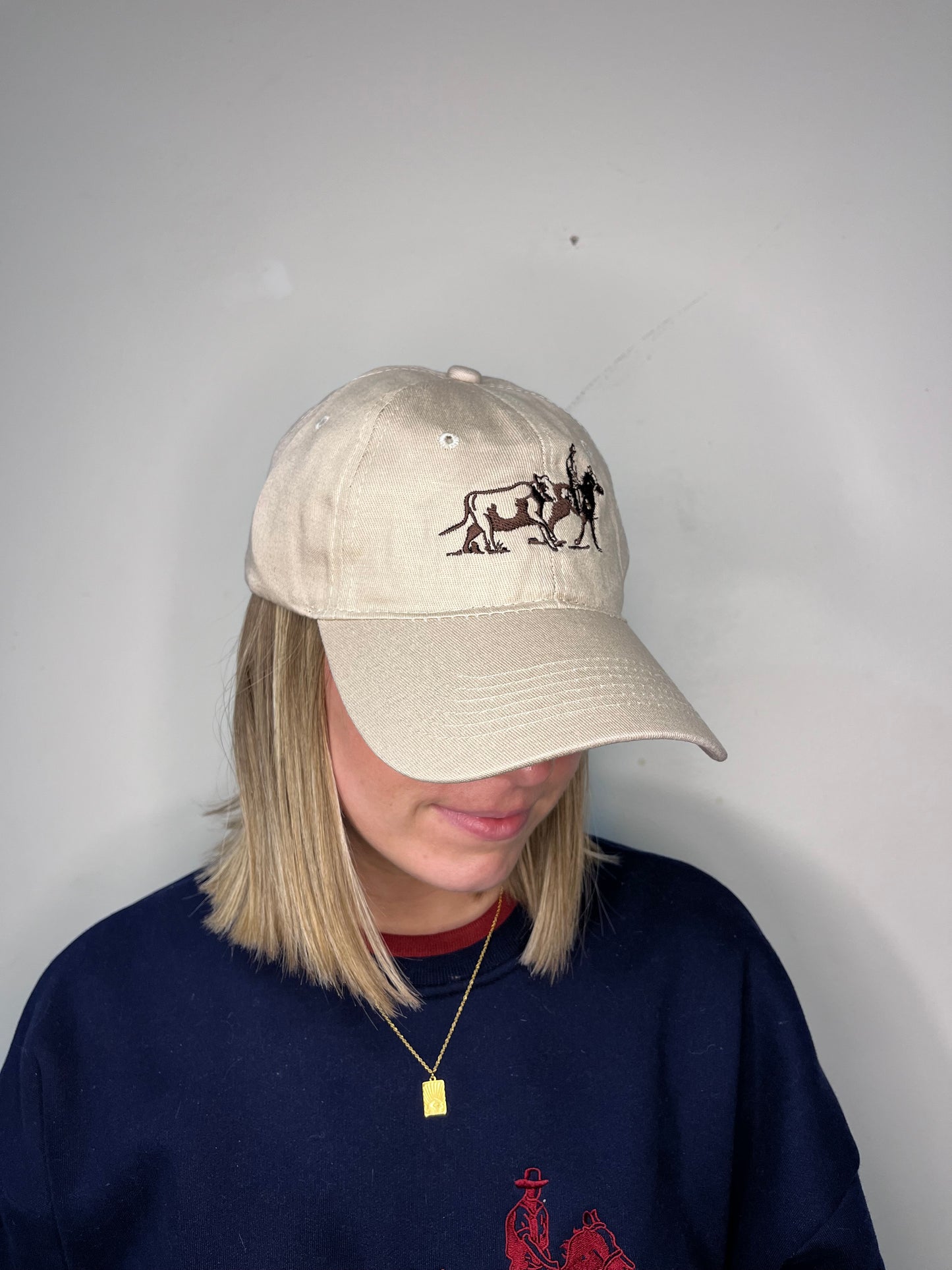 Drover Co. Embroidered Dad Cap - Cream