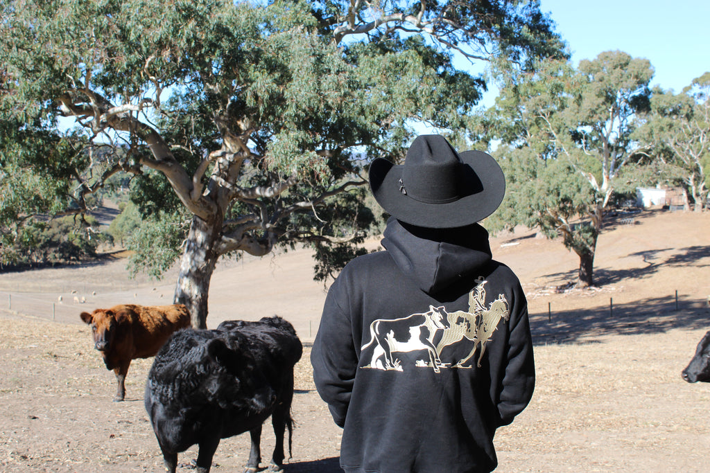 Hoodie Drover Pullover - Black