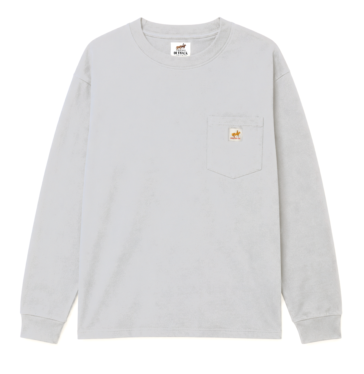 Oversized Long Sleeve Pocket Tee - Grey